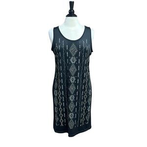 Anne French Women’s Black Jeweled Tank Dress Size Lg NEW